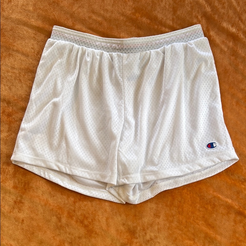Champion Women's White Mesh Athletic Shorts